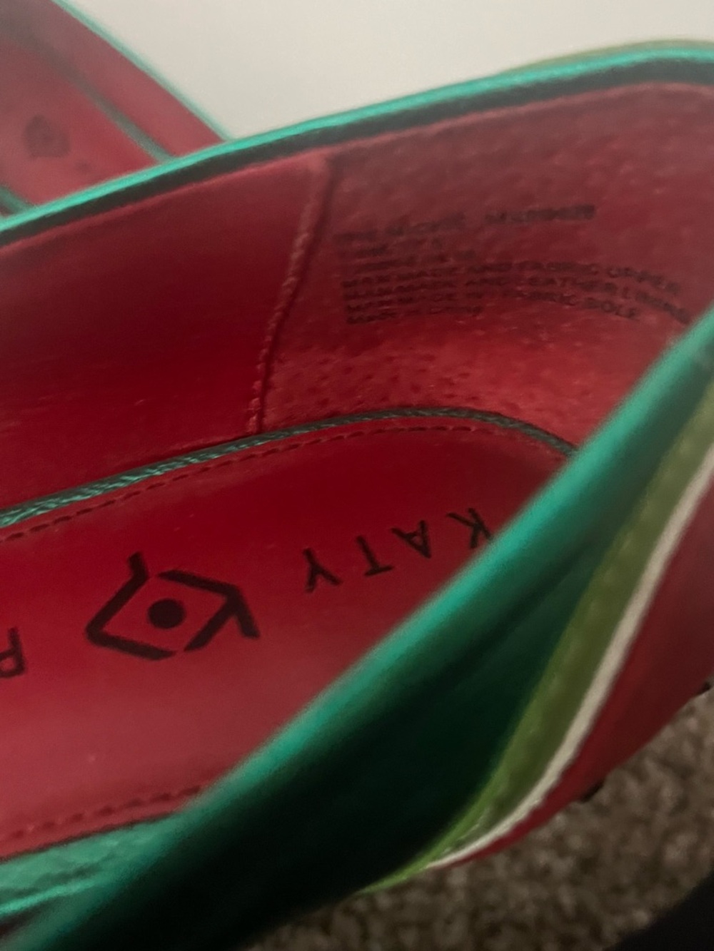 Katy Perry Collections Metallic Green and Red Watermelon-Print Pointed Flats - Picture 5 of 5